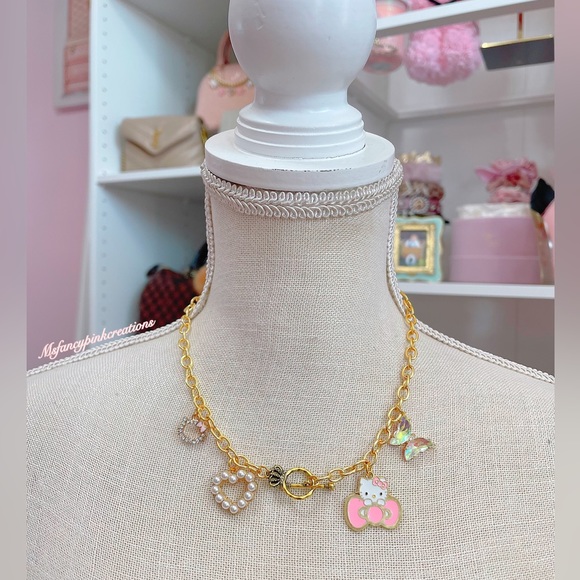 Hello Kitty Gold Plated Handmade Charm Necklace - Picture 2 of 2